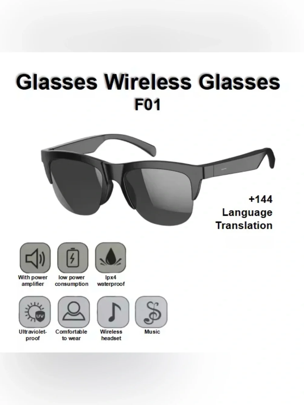 🆕F-01 Smart Wireless Headset combines stylish sunglasses w/integrated Bluetooth